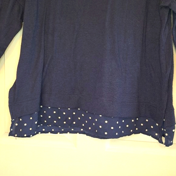 IMNYC Isaac Mizrahi Blue Layered Look Polka Dot Top Size XL - Picture 4 of 5